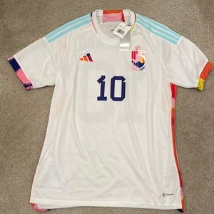 Men's adidas E. Hazard Belgium Away Jersey 2022 size L NWT